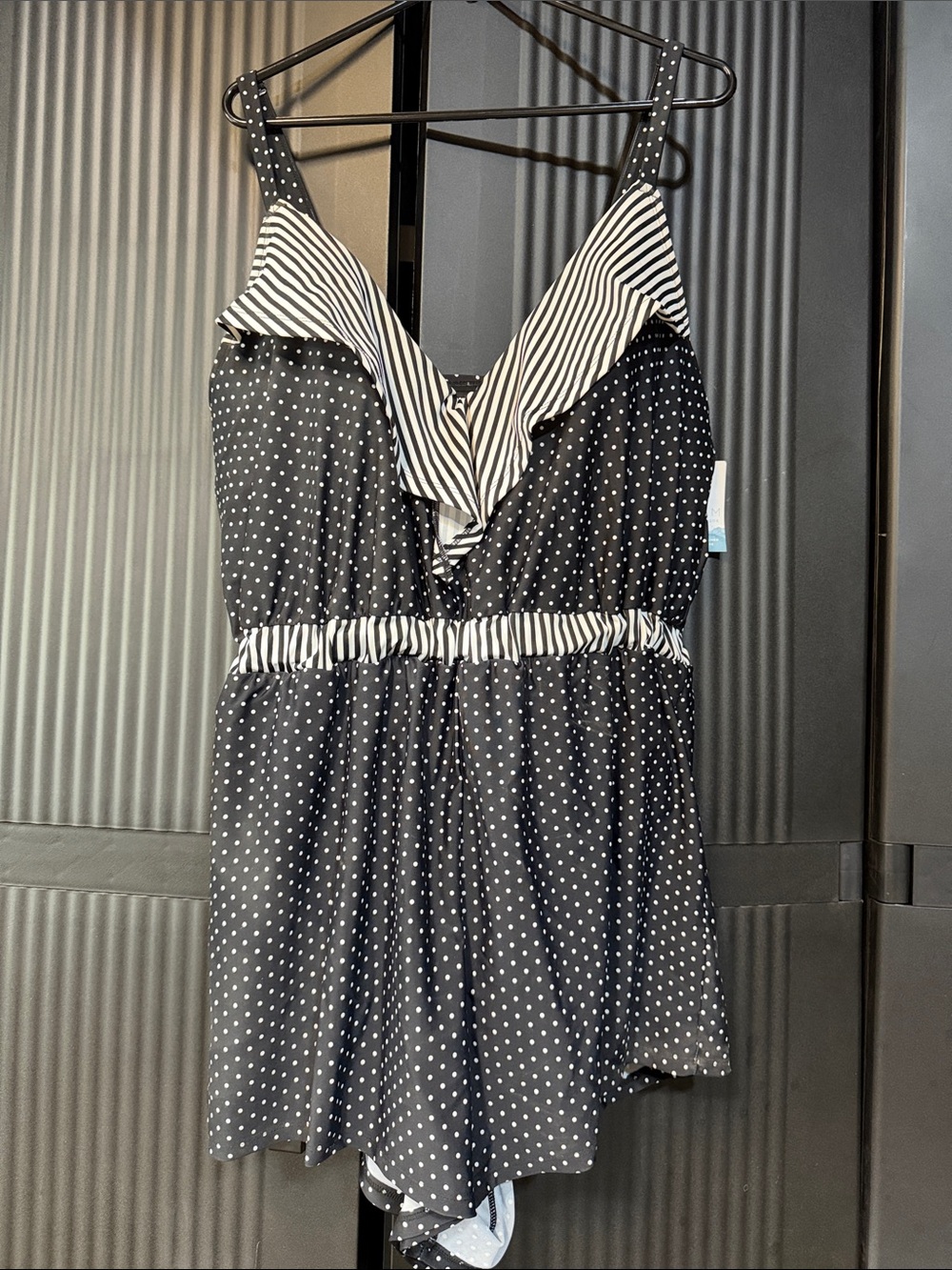 Polka Dot Black & White Womens' One-Piece Swimdress